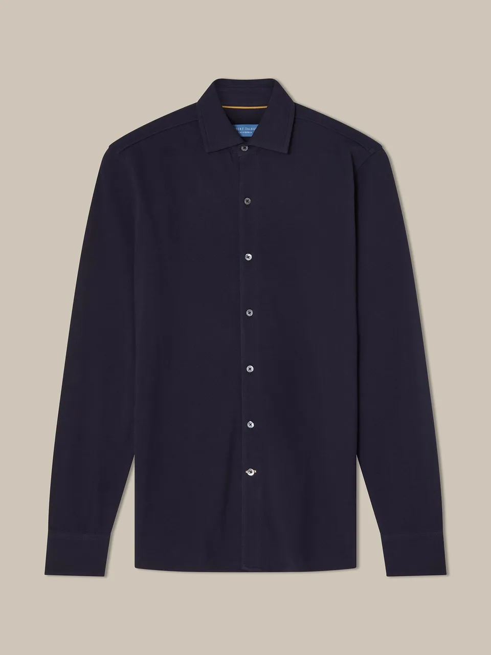 Robert Talbott Foster polo manica lunga cotone navy L