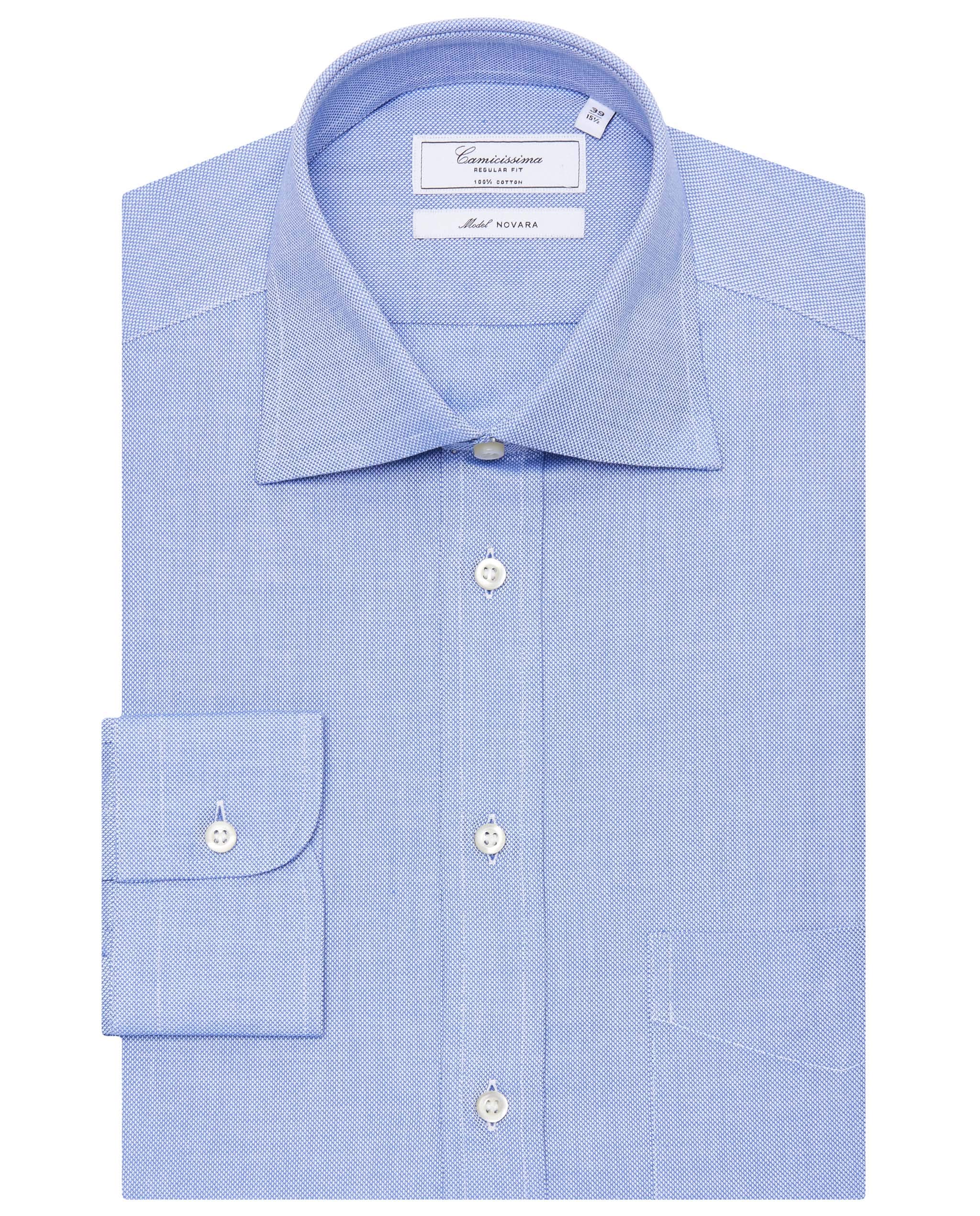 Camicissima Permanent Camicia Azzurra Regular con Taschino
