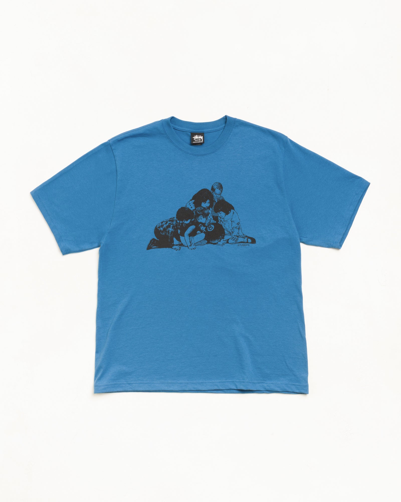 Stussy Kids Tee maglietta blu cotone 220gsm