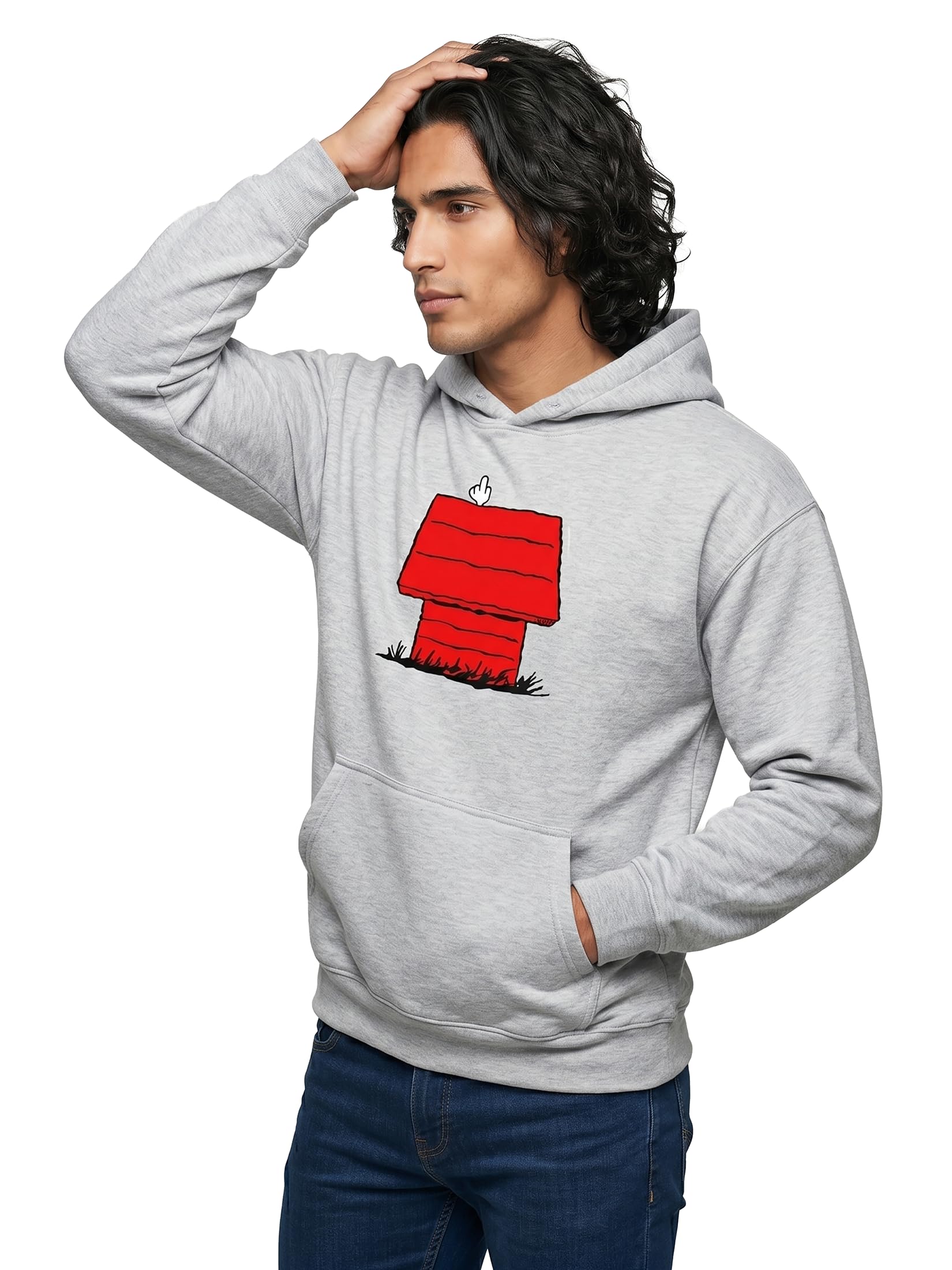 MAKAYA Felpe con Cappuccio Dog felpa uomo 4XL grigio