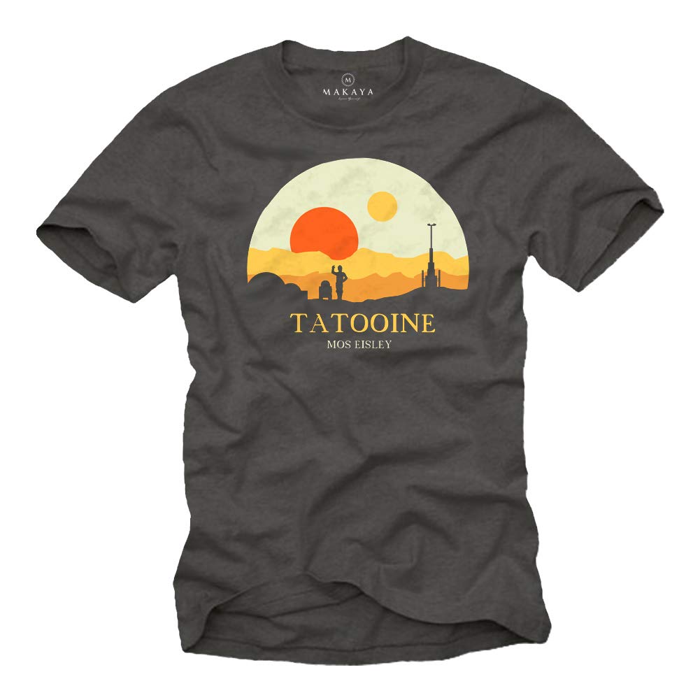 MAKAYA T-Shirt Uomo Tatooine Star Mos Eisley Maglietta Cotone