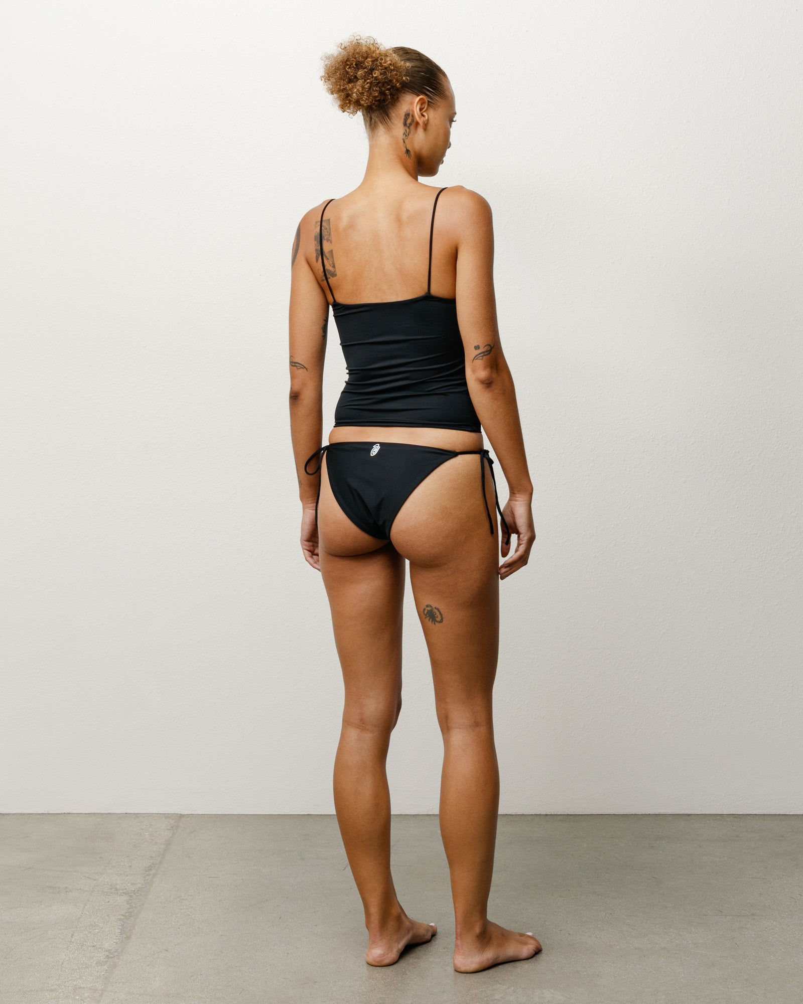 Stussy Side Tie slip bikini Black donna elastan