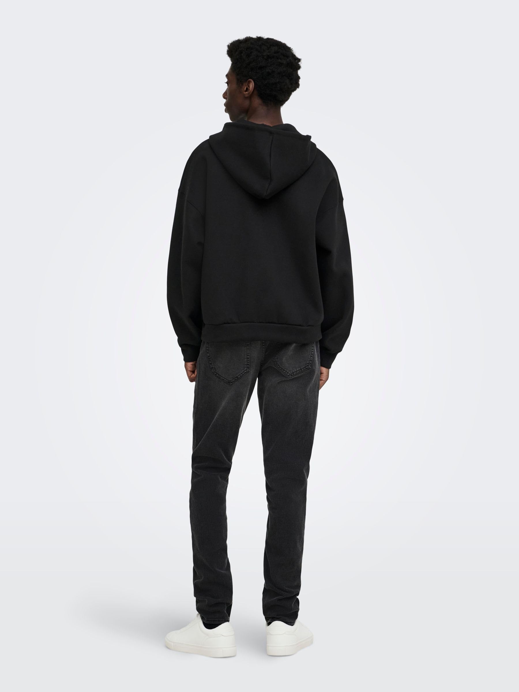 Only & Sons Onsgoyle Boxy Felpa Zip Uomo Nero L