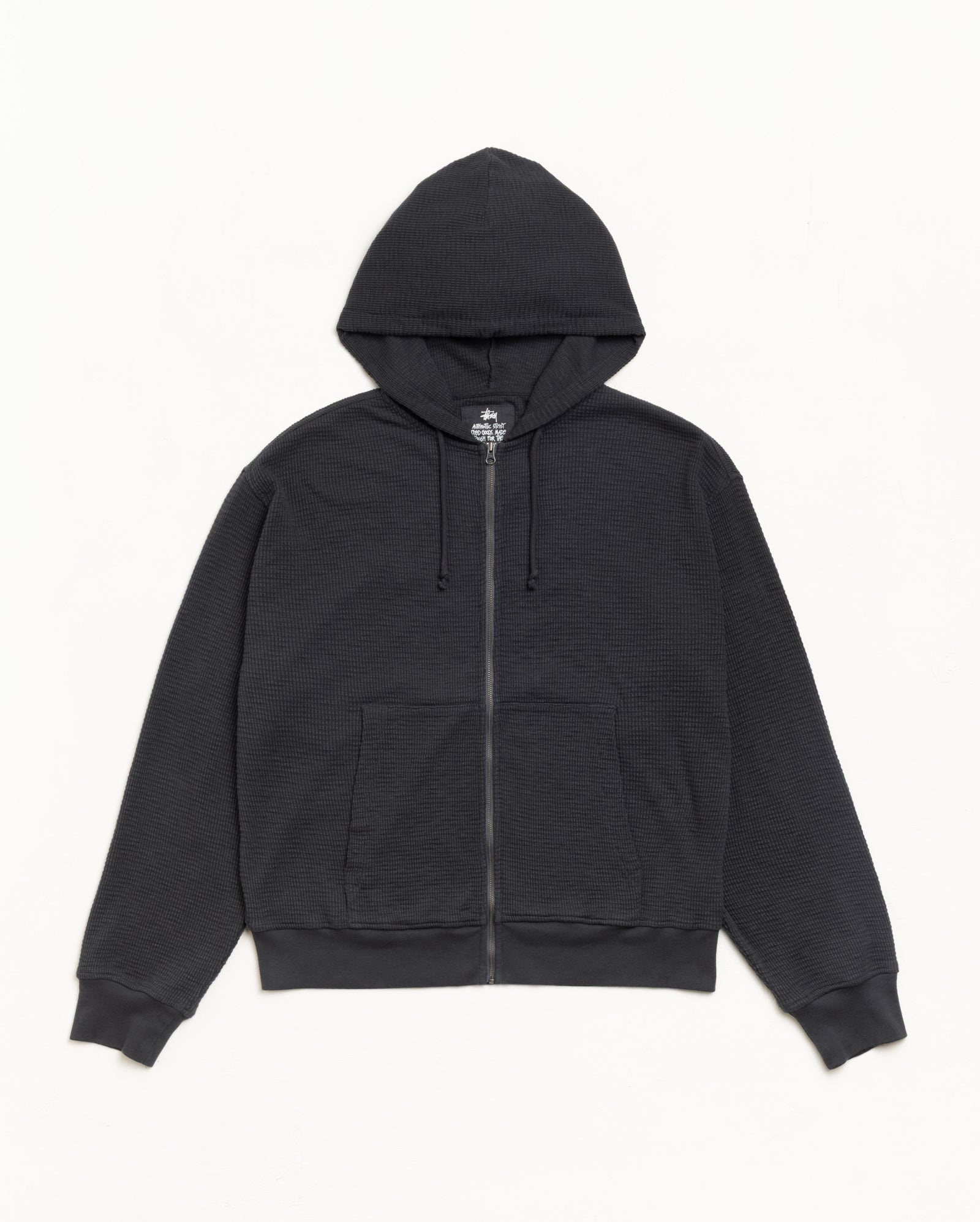 Stussy Thermal Hoodie felpa Faded Black termica