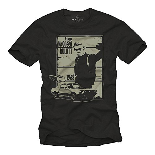 Makaya Bullitt Mustang Eleanor T-Shirt Uomo Nera M Auto