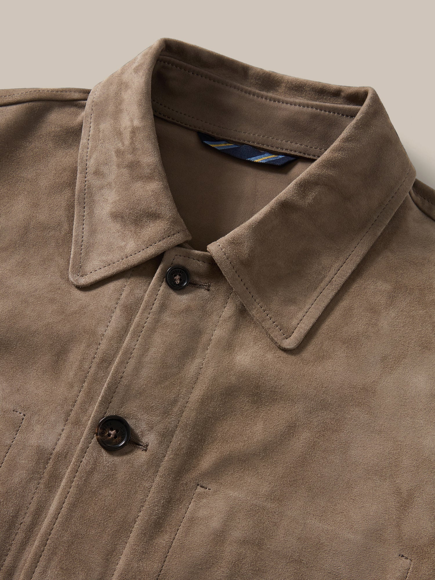 Robert Talbott Smith Trucker giubbotto pelle taupe