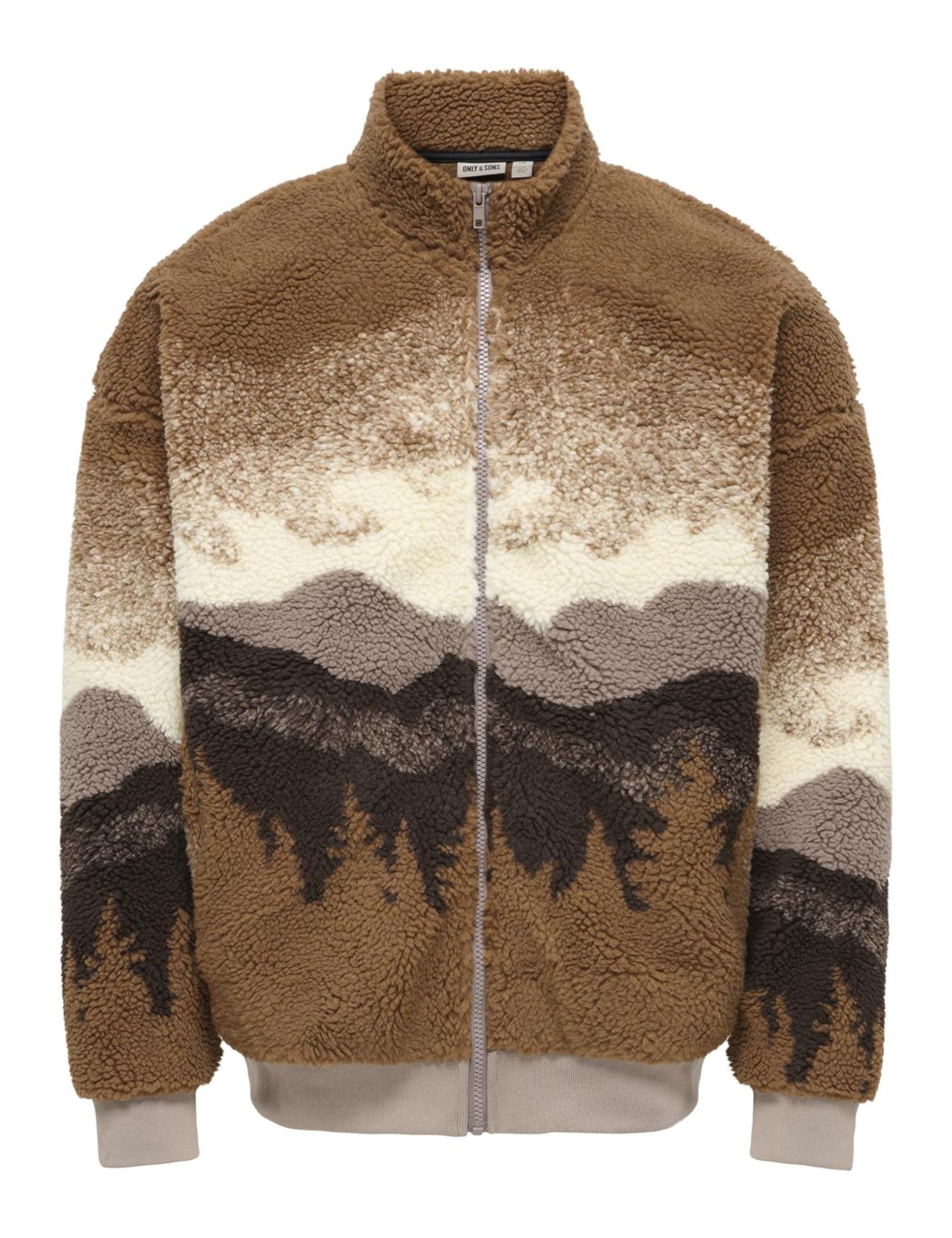 Only & Sons Onsadam Sherpa Bomber felpa uomo blu navy collo alto