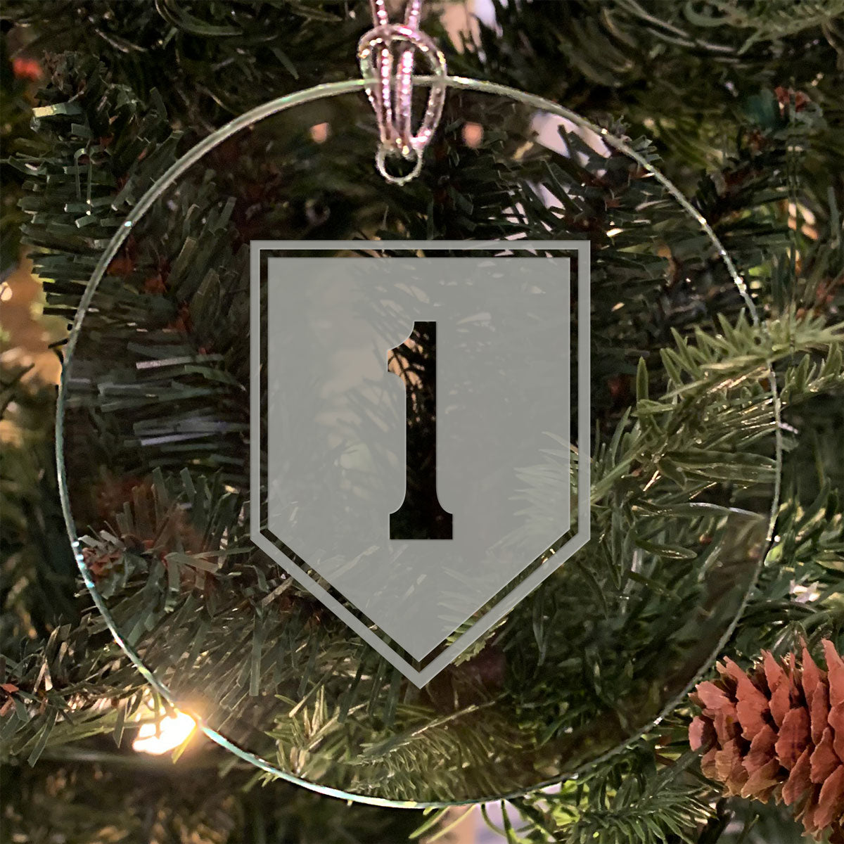 7.62 Design Army pallina natale vetro 7,6 cm incisa USA