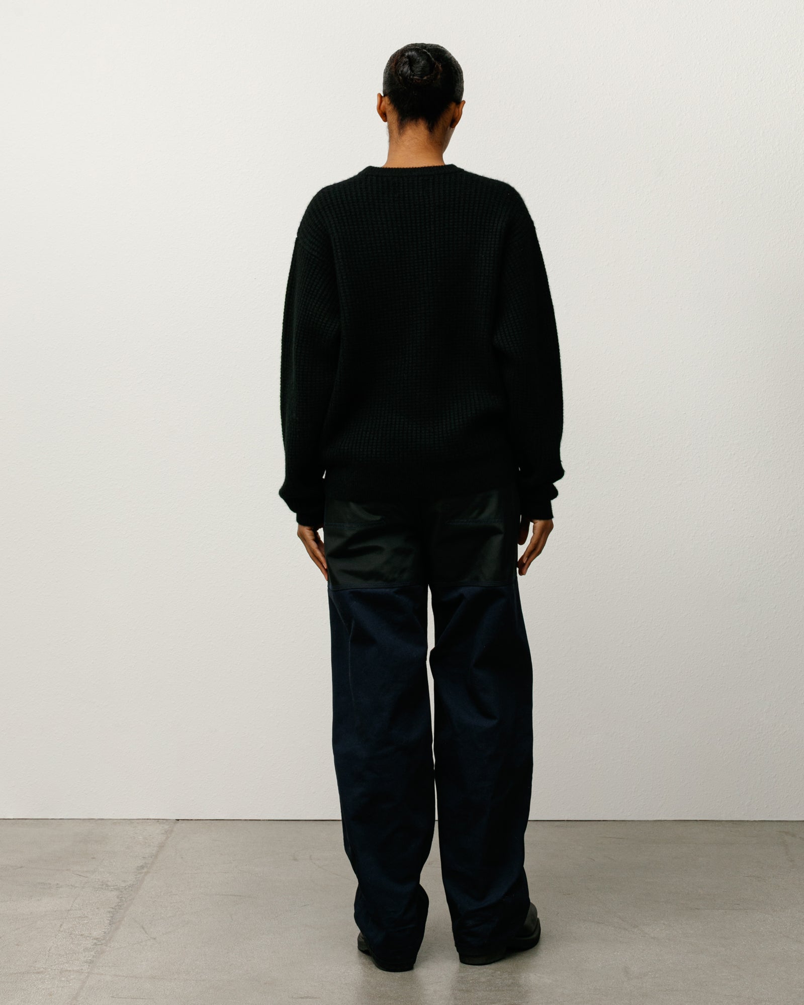 Stussy Waffle Cashmere Sweater maglione nero cachemire