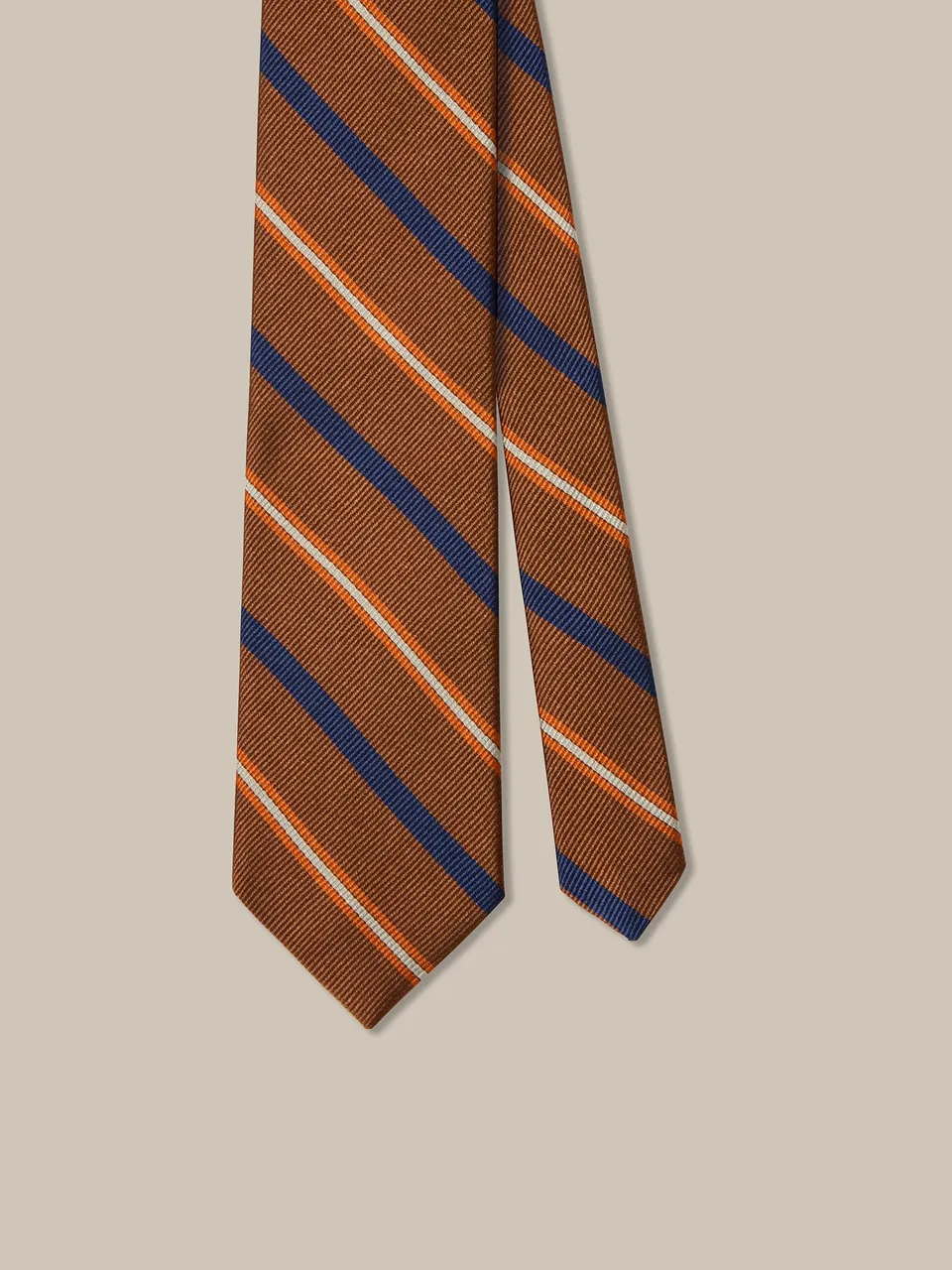 Robert Talbott Robert Multi Rib Stripe cravatta seta bronzo REG