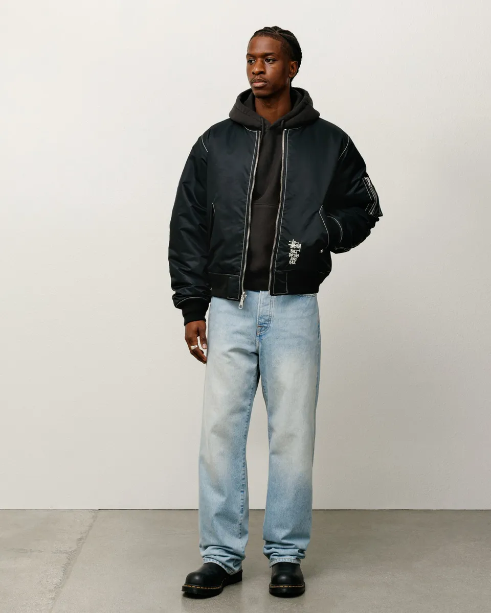 Stussy Built Reversible Bomber giacca Black nylon