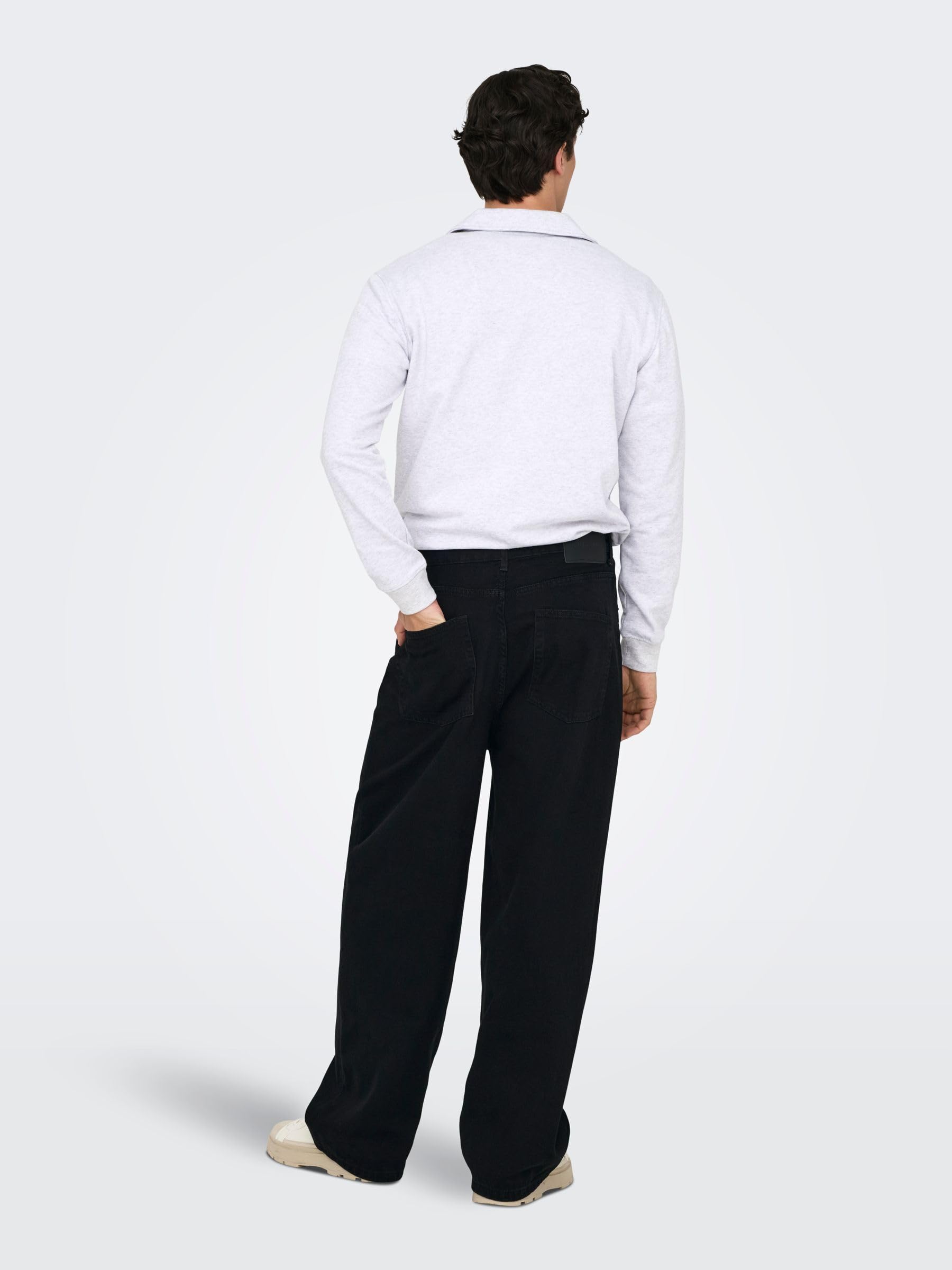 Only & Sons Onscarl Balloon Jeans Uomo 32W/32L Nero Denim