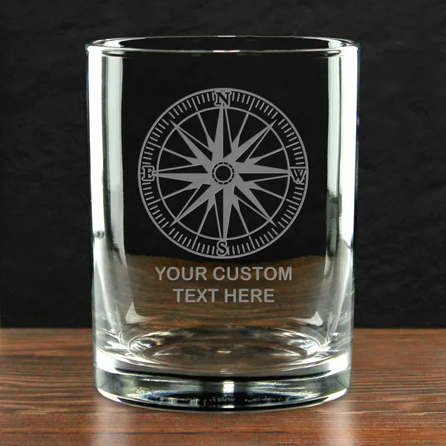 7.62 Design Bussola Bicchiere Whiskey Vetro 14 oz Personalizzato