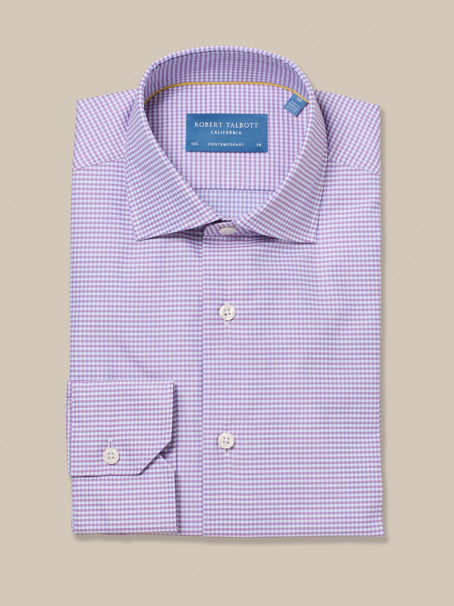 Robert Talbott Reynolds Check Twill Camicia Raspberry Quadri