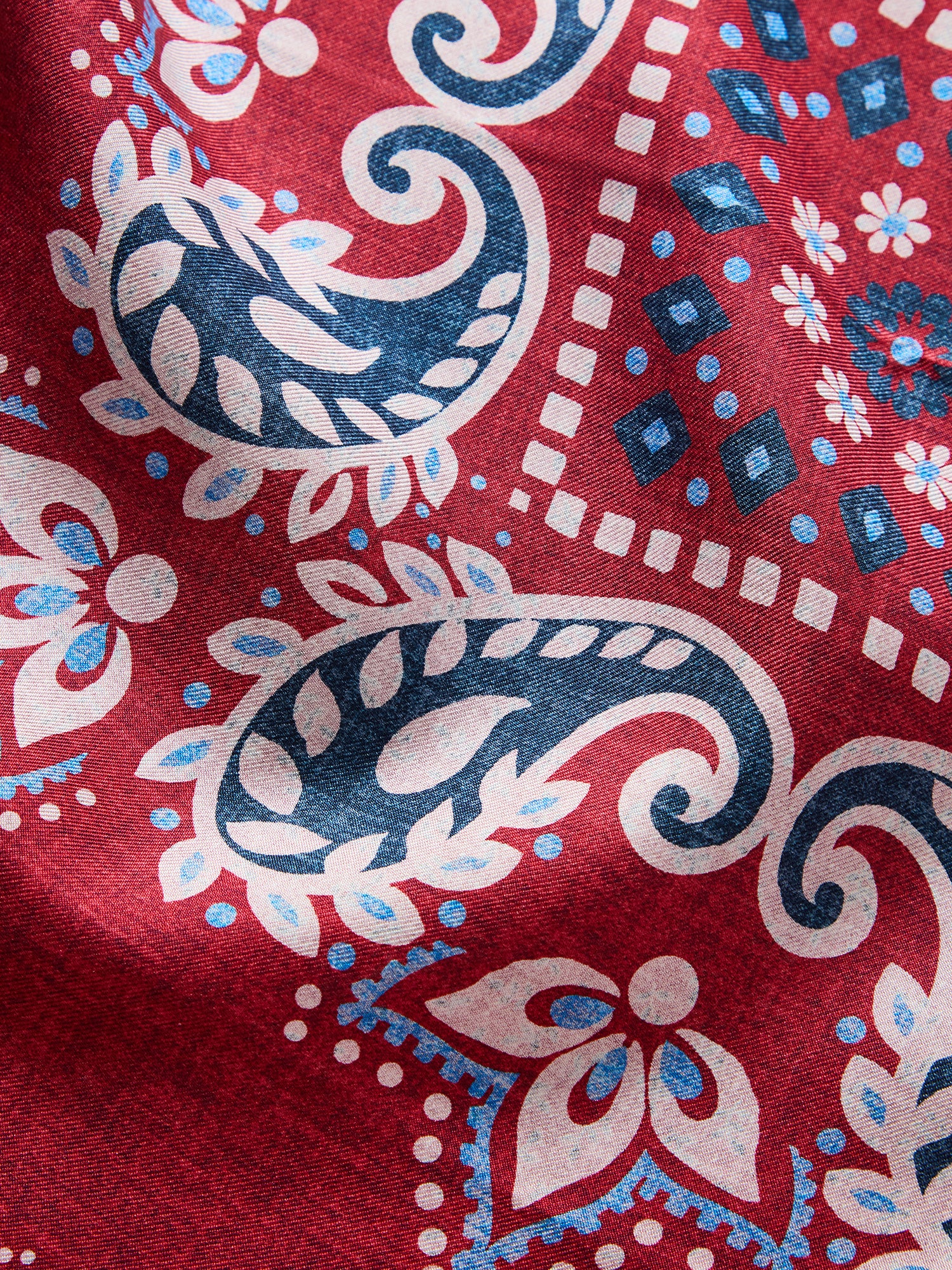 Robert Talbott Harmon Foulard Seta Rossa Reversibile Paisley