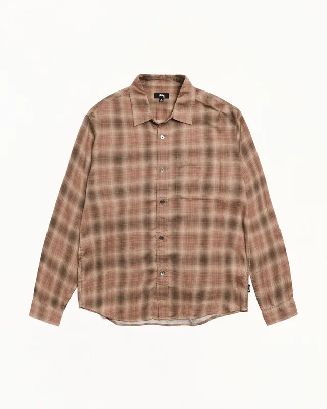 Stussy Matthew camicia brick quadri Tencel relaxed fit
