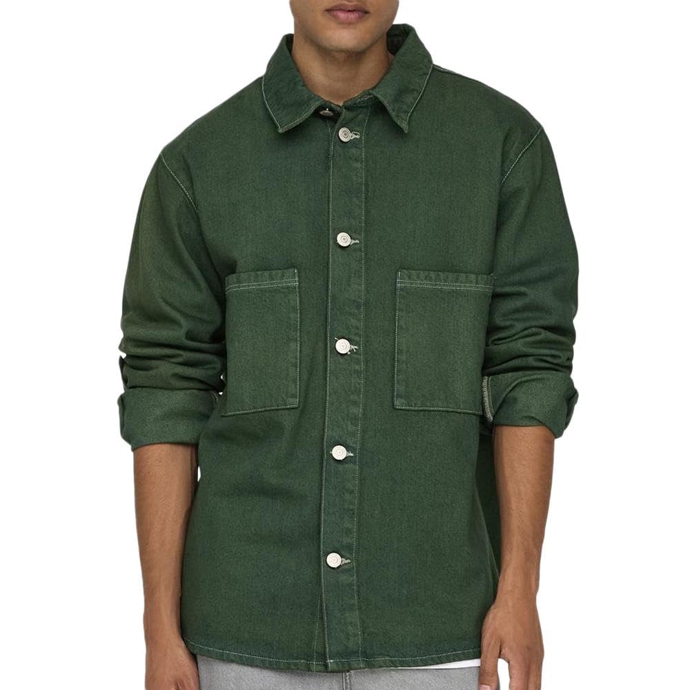 Only & Sons Dago Giacca Verde Scuro Uomo Cotone