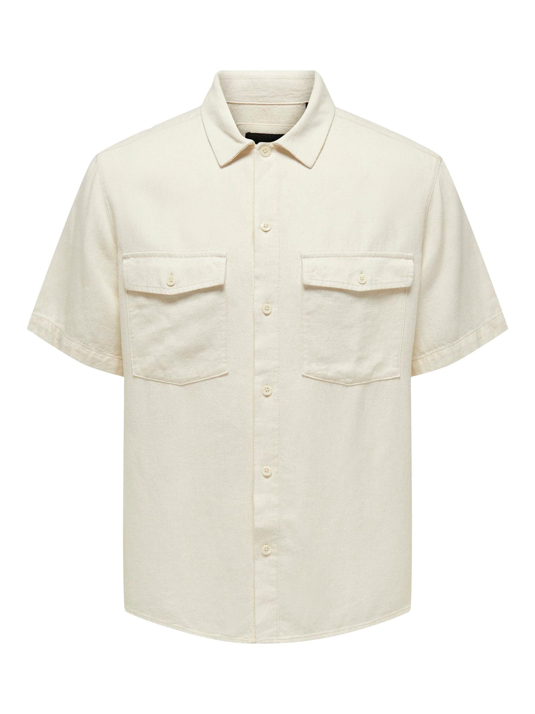 Only & Sons Camicia manica corta uomo S blu scuro tasche