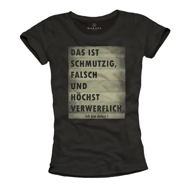 Makaya T-Shirt Donna Maglietta Cotone L con Scritta