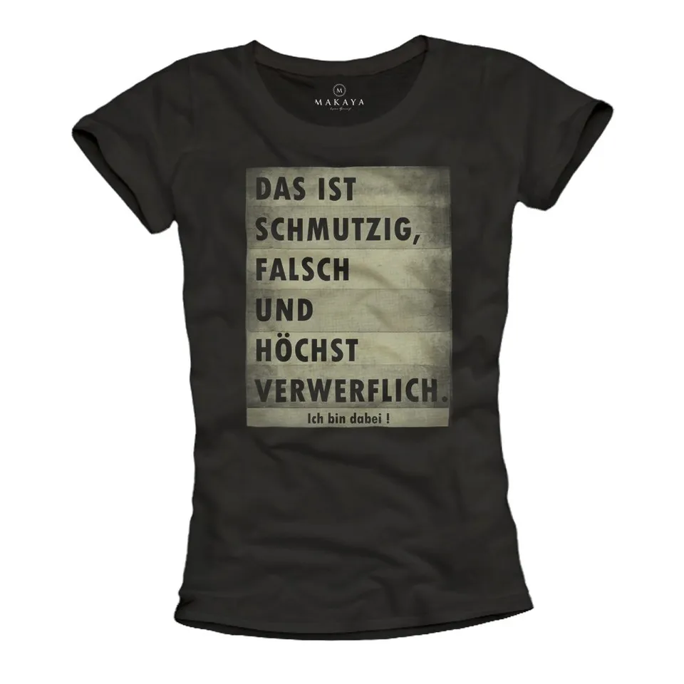 Makaya T-Shirt Donna Maglietta Cotone L con Scritta