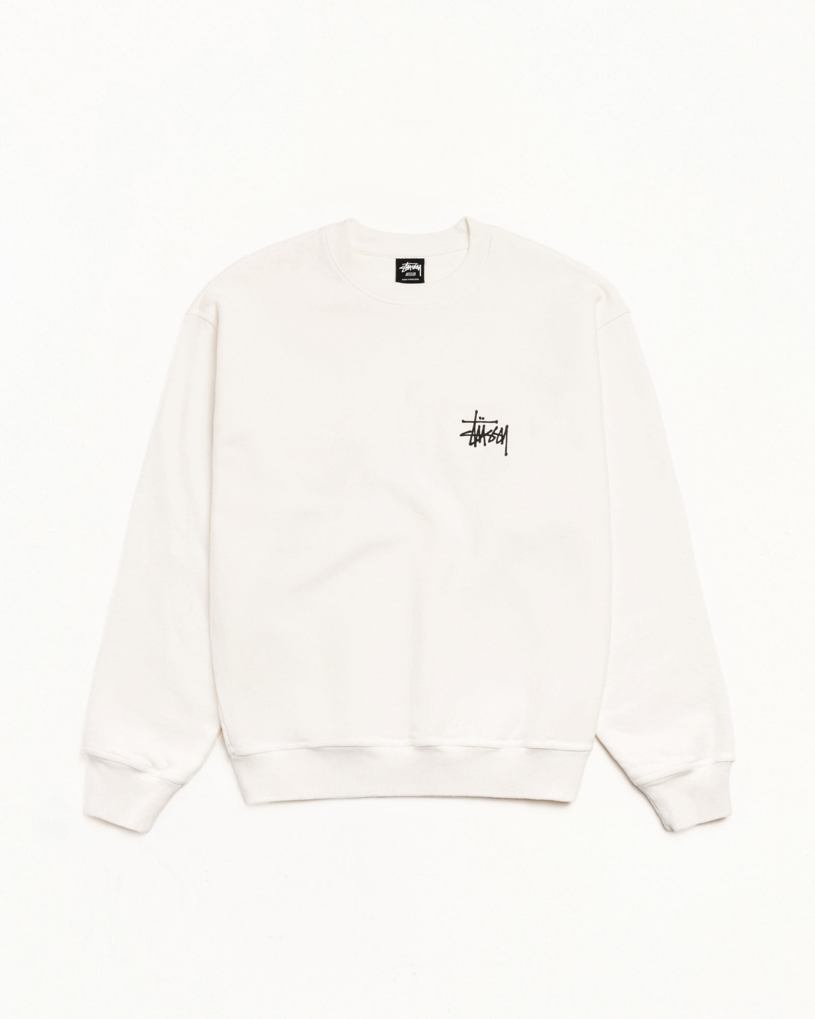 Stussy Basic Crew felpa Natural girocollo