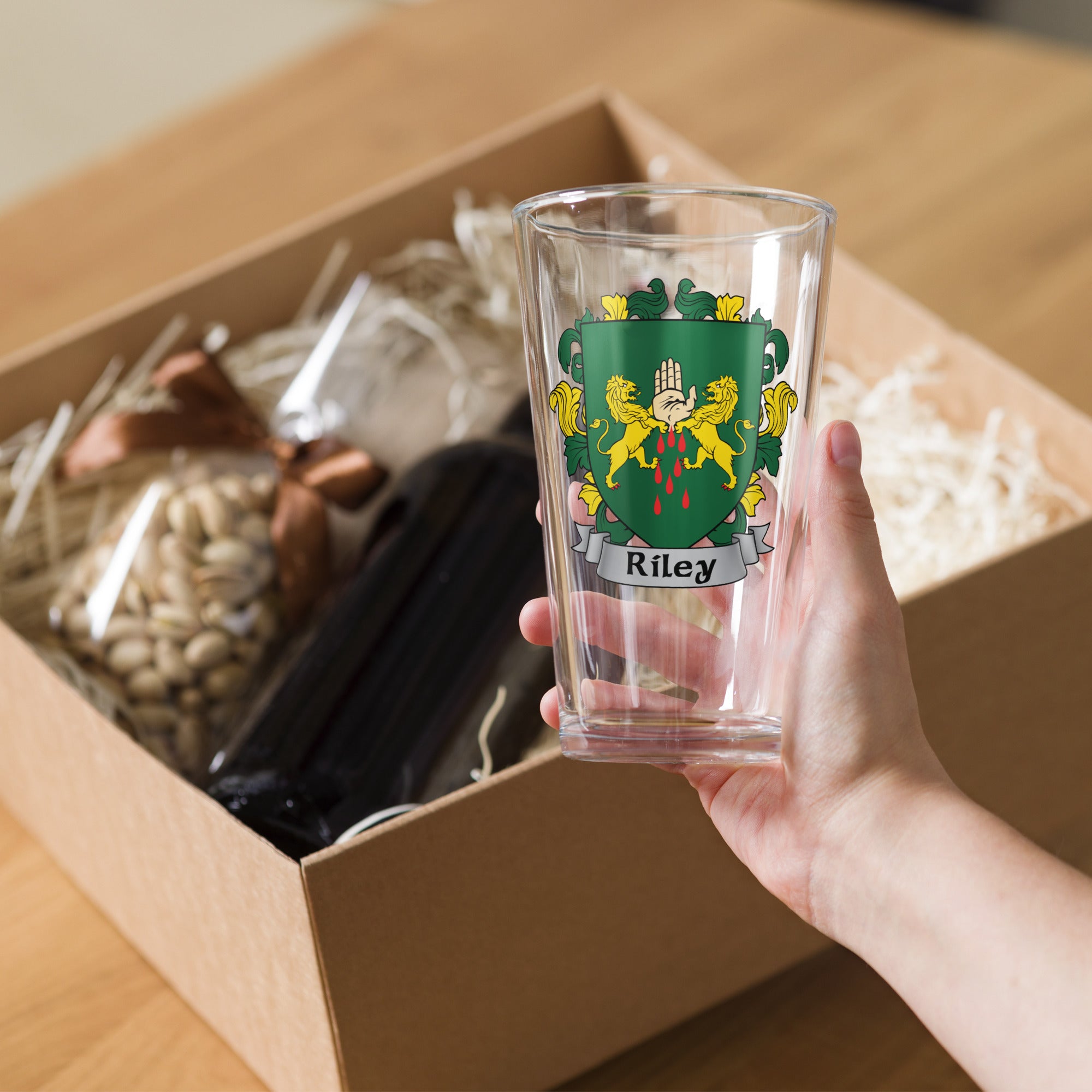 7.62 Design Riley Irish Family Crest Bicchiere Pinta 473 ml Vetro