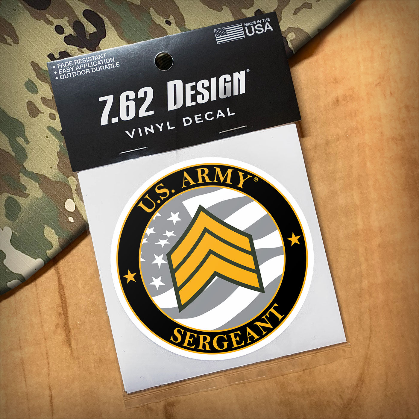 7.62 Design Automotive Products US Army E-5 Sergeant decal auto 3,5" vinile