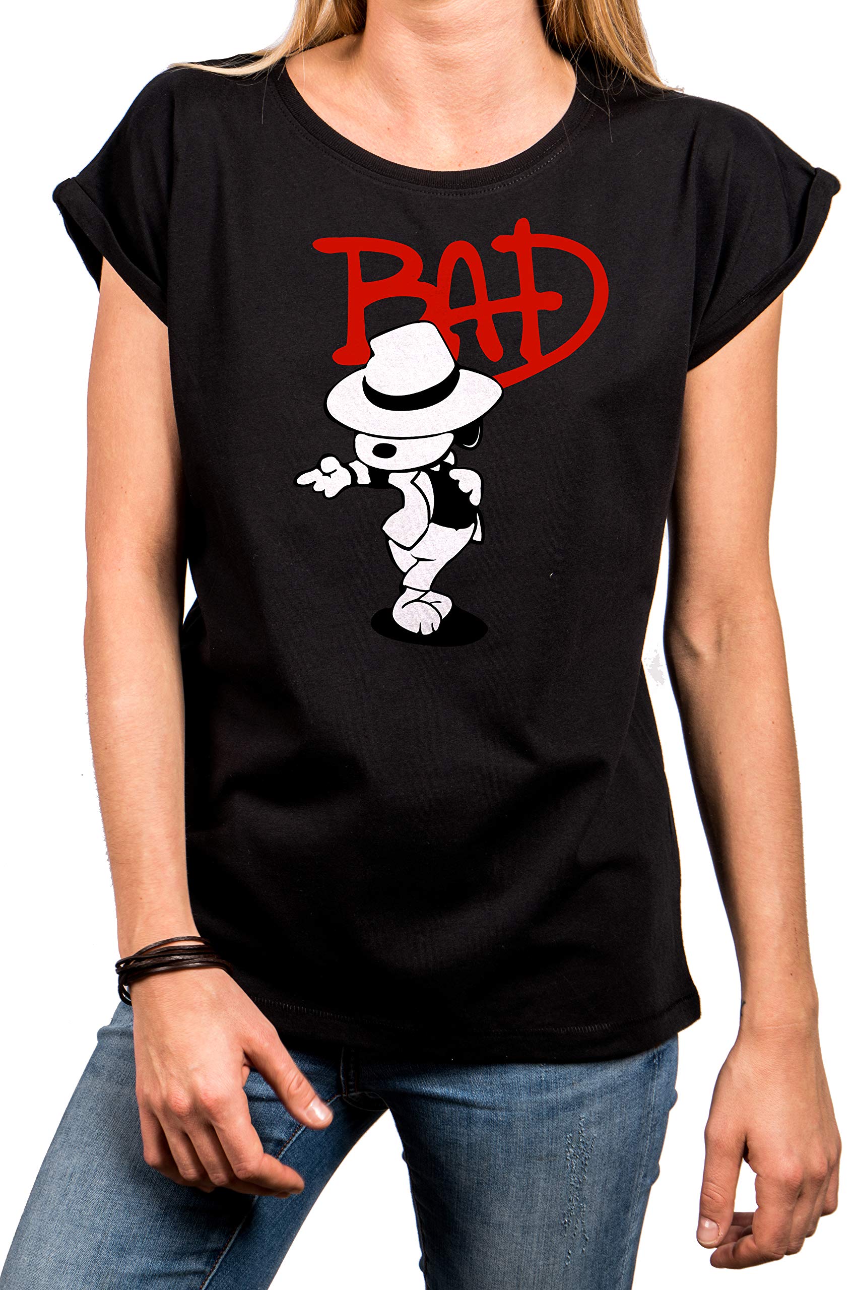 MAKAYA T-Shirt Donna Bad Dog Jackson Maglietta XL Cotone