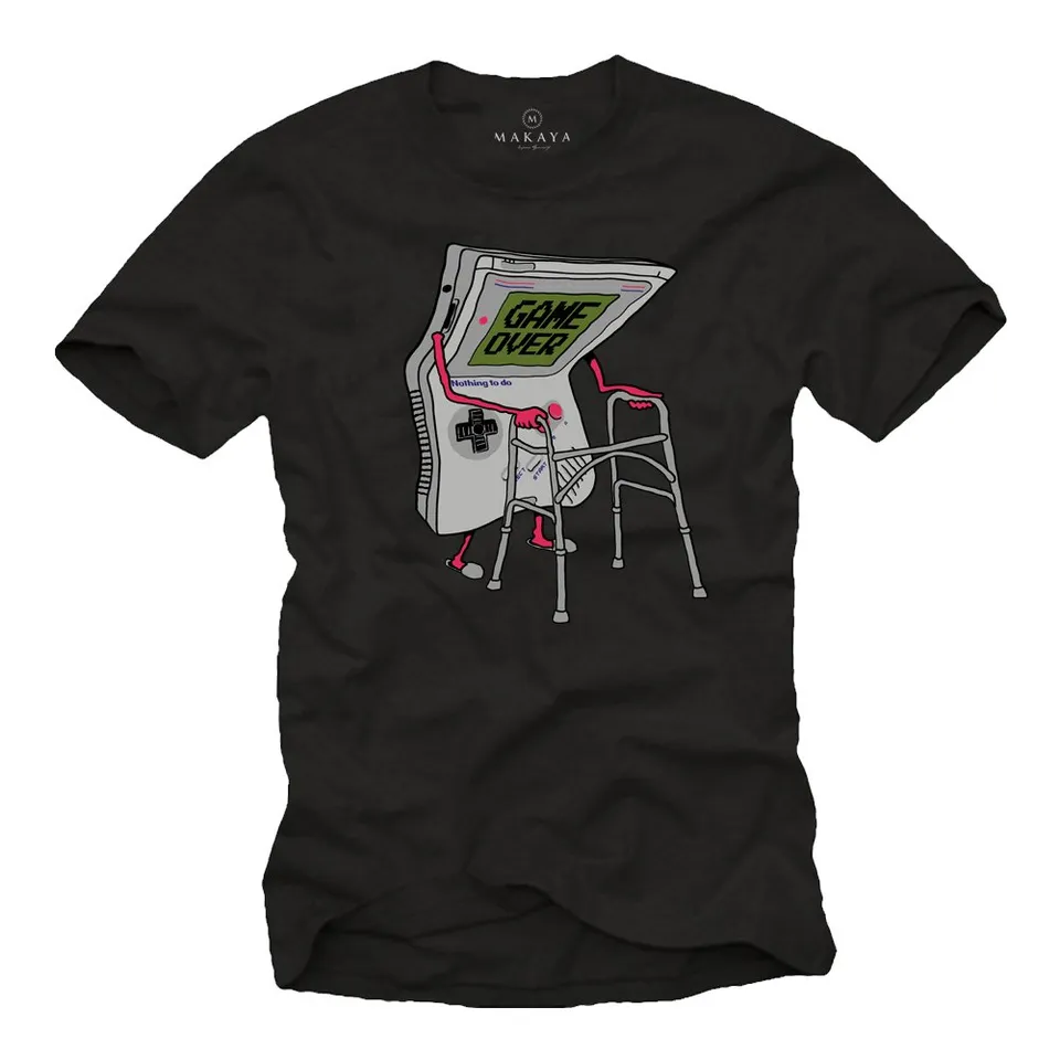 MAKAYA Game Over Controller T-Shirt Uomo XL Cotone