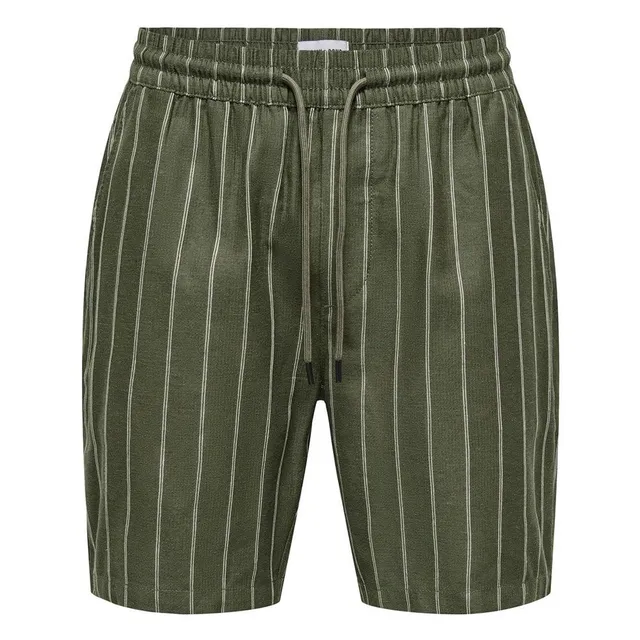 ONLY & SONS TEL Stripe 0139 pantaloncini S cotone lino