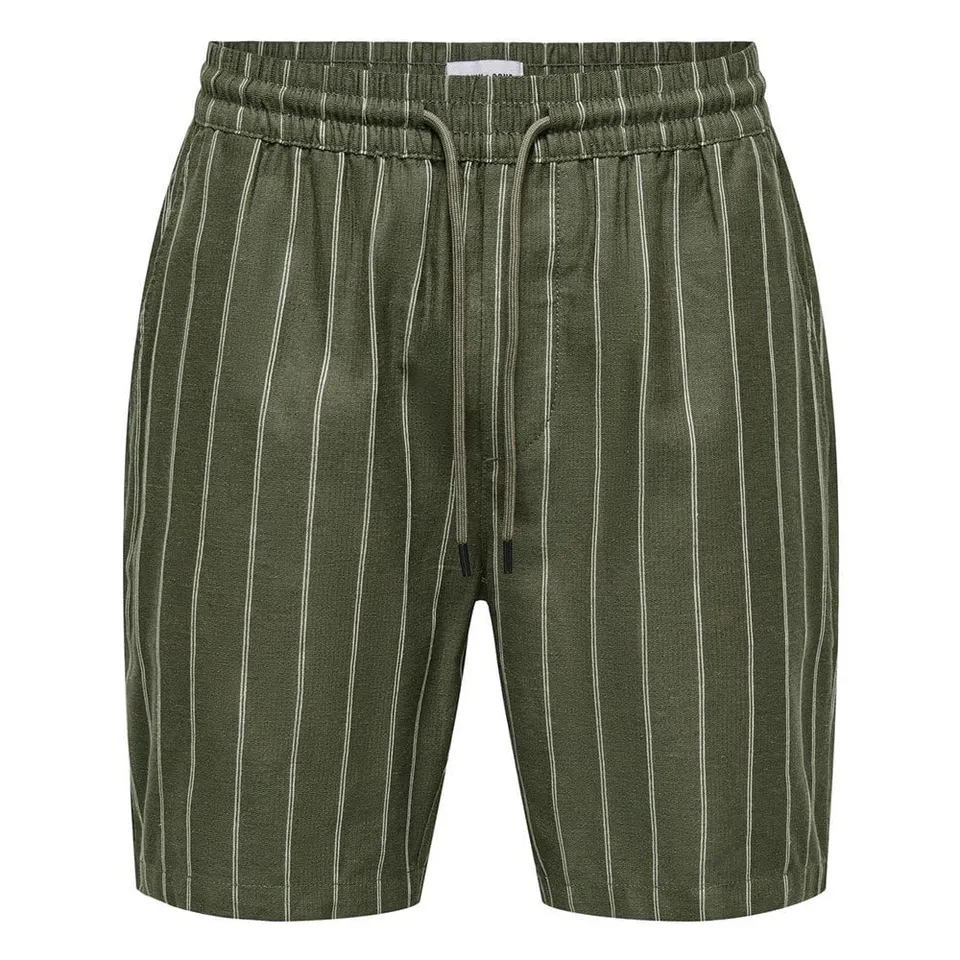 ONLY & SONS TEL Stripe 0139 pantaloncini S cotone lino