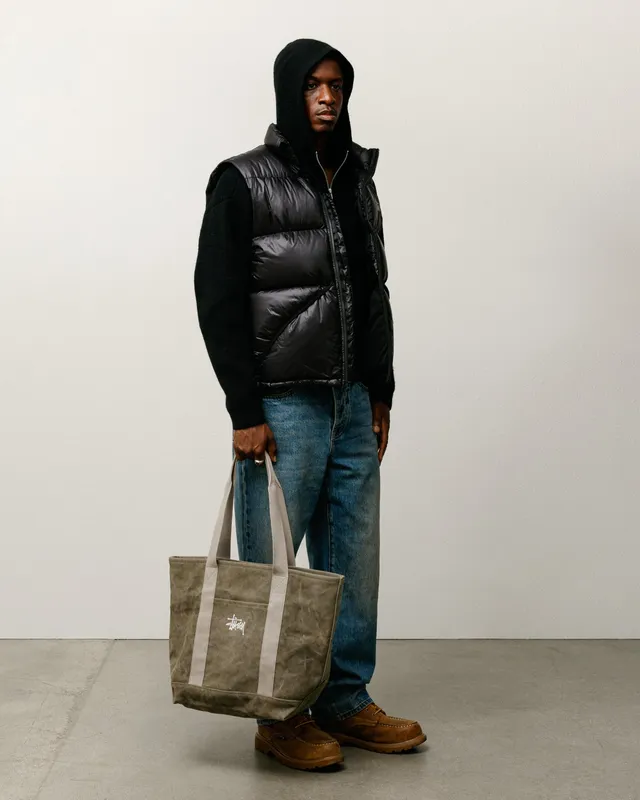 Stussy Accessories Waxed Canvas Market Tote borsa Stone 46 cm