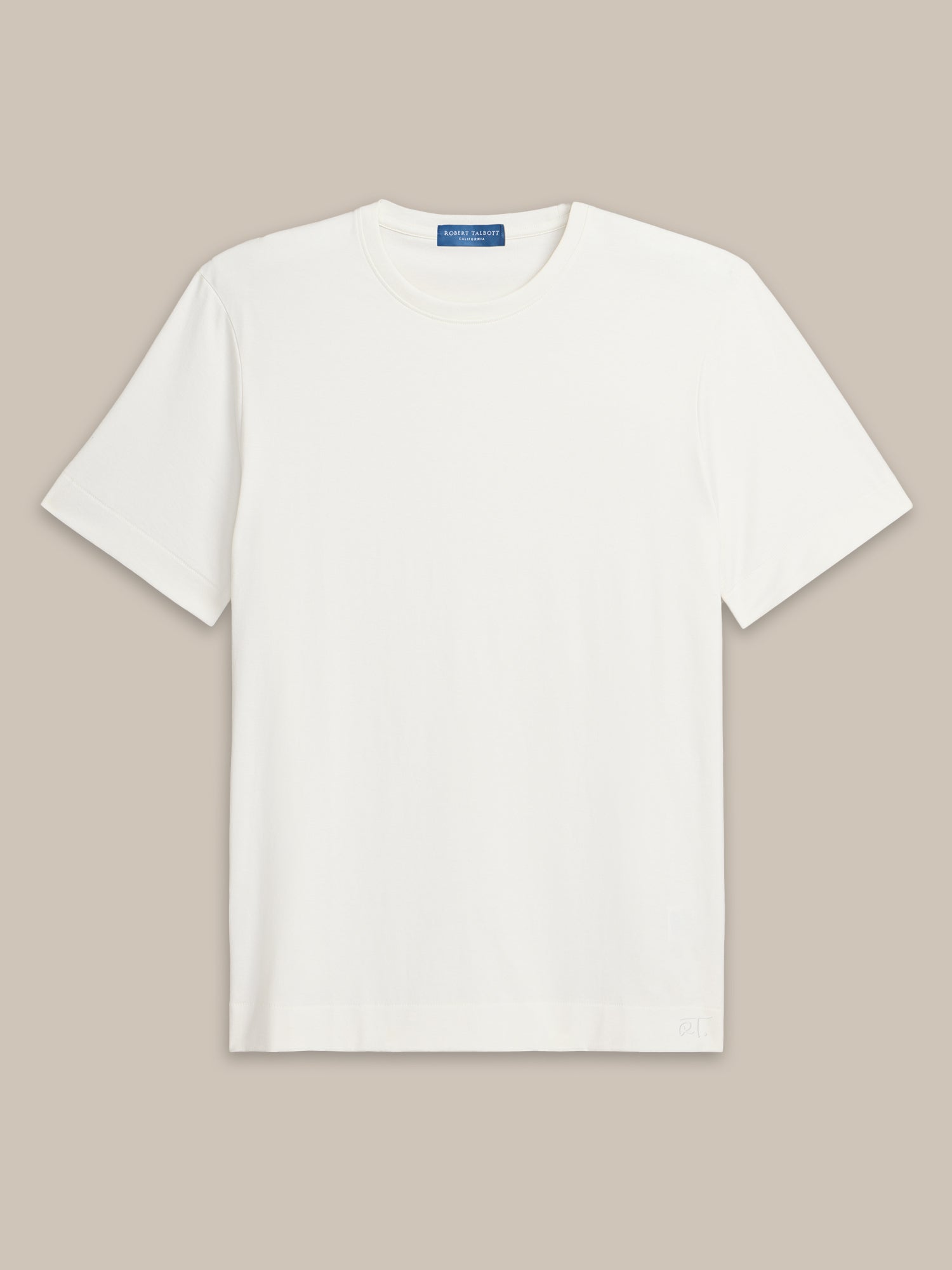 Robert Talbott Dylan T-shirt uomo White in cotone Pima basic