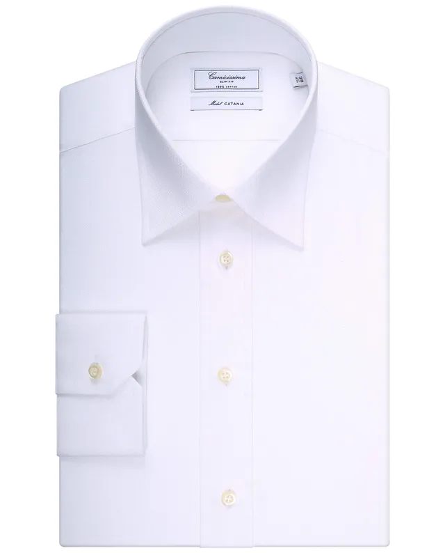 Camicissima Permanent Camicia Uomo Bianca Slim Collo Italiano