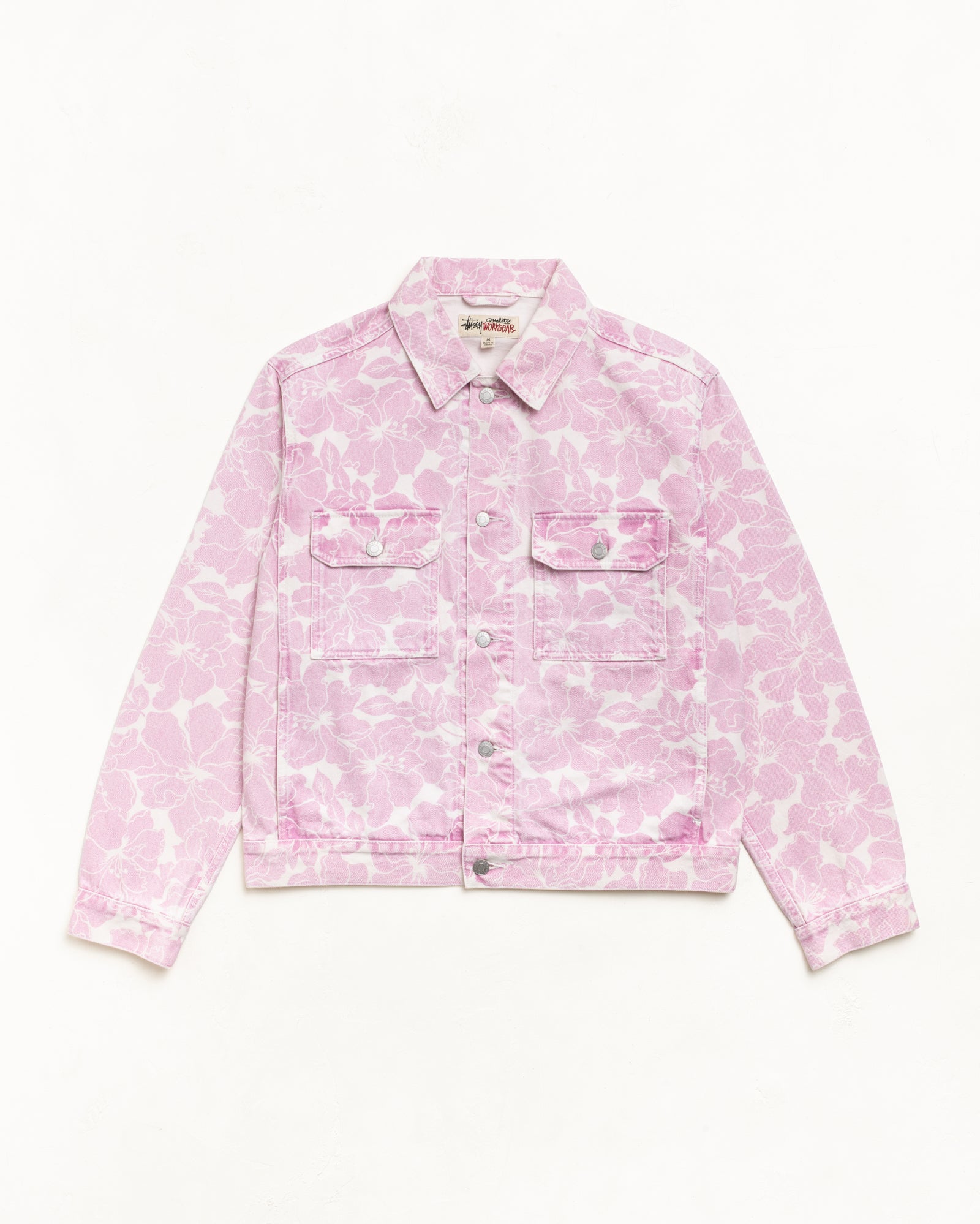 Stussy Denim Trucker giacca jeans Pink Hawaiian
