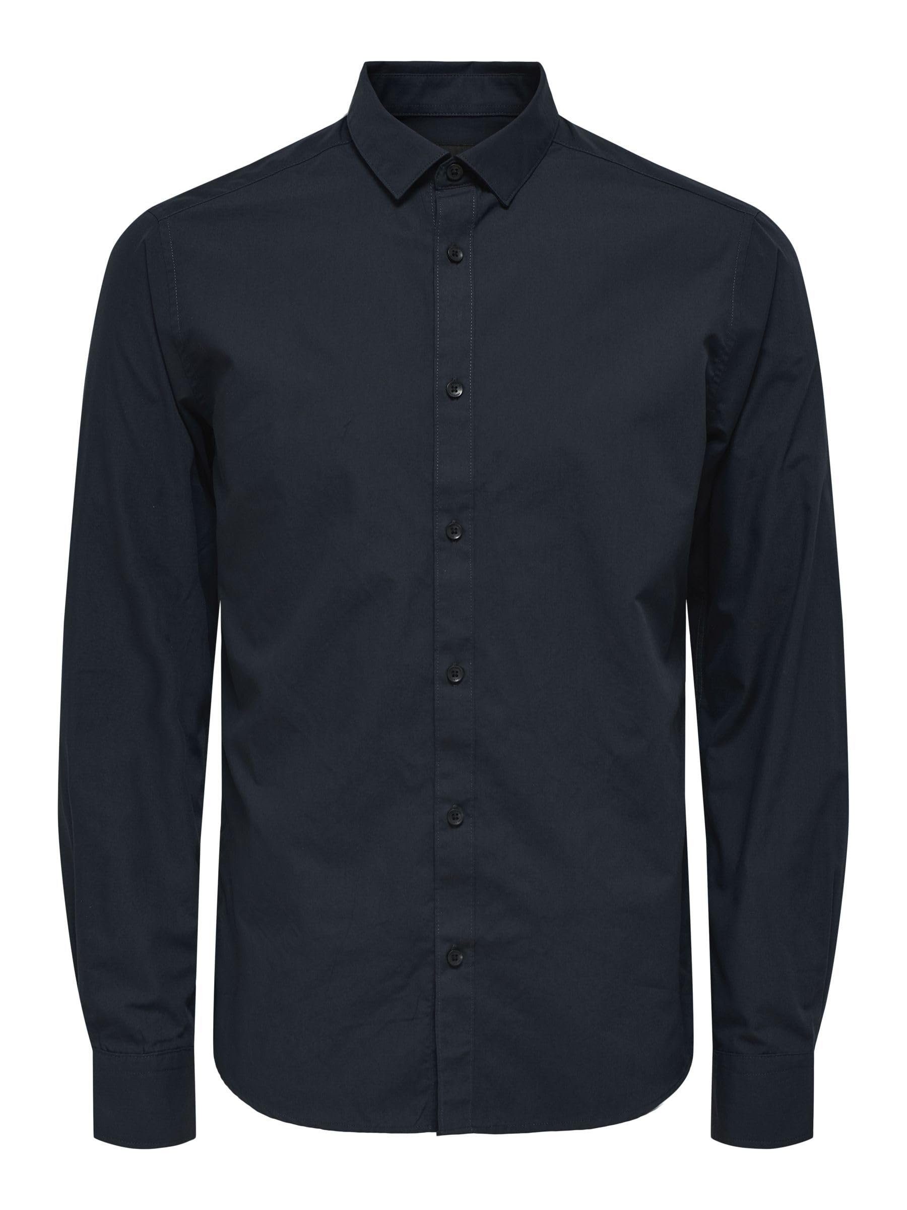 ONLY & SONS SANE Poplin Camicia uomo XL nero slim