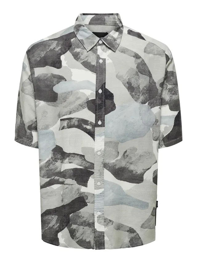 ONLY & SONS Onsbud Life Camicia uomo L manica corta lino