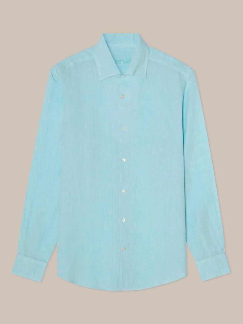 Robert Talbott Morgan Linen camicia lino aqua
