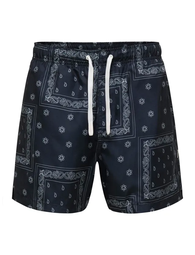 Only & Sons Onsbasile Swim Costume Uomo M Nero AOP