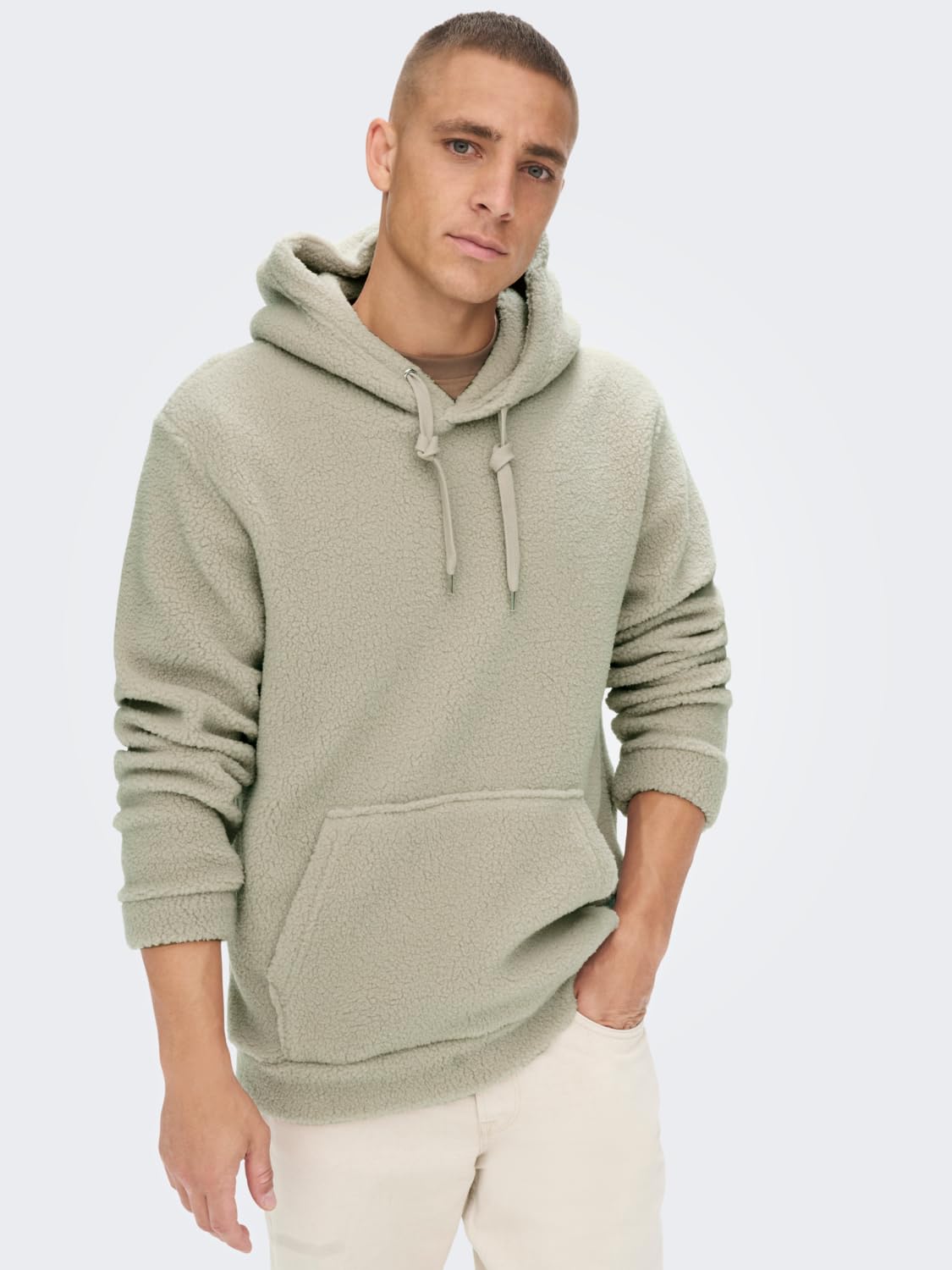 ONLY & SONS Remy Felpa Cappuccio Teddy M Uomo
