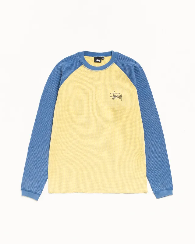 Stussy Thermal 2 Tone maglia termica gialla cotone