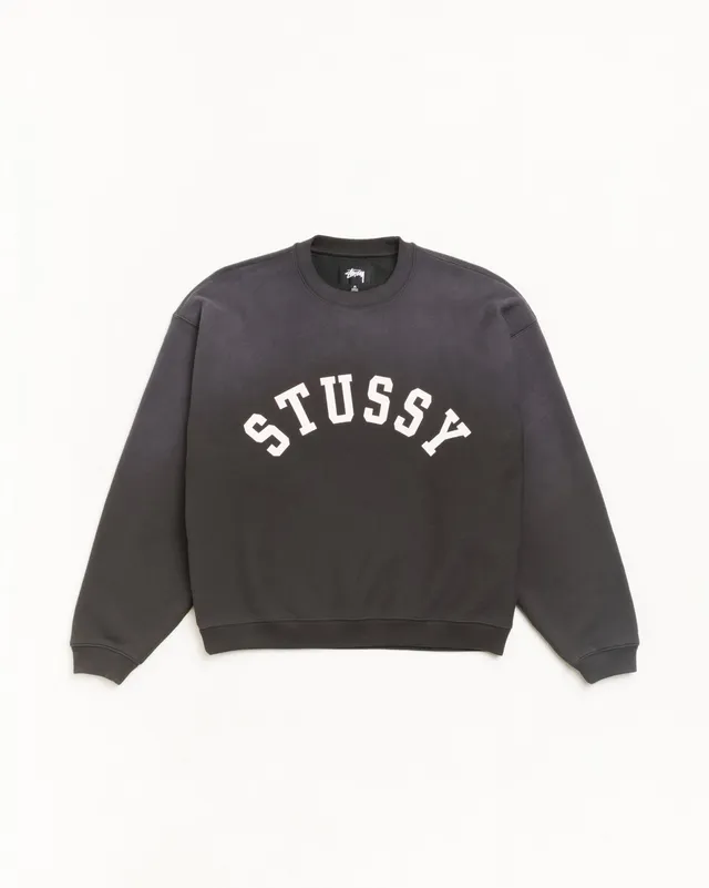 Stussy Felpa Girocollo Oversize Black Effetto Sbiadito