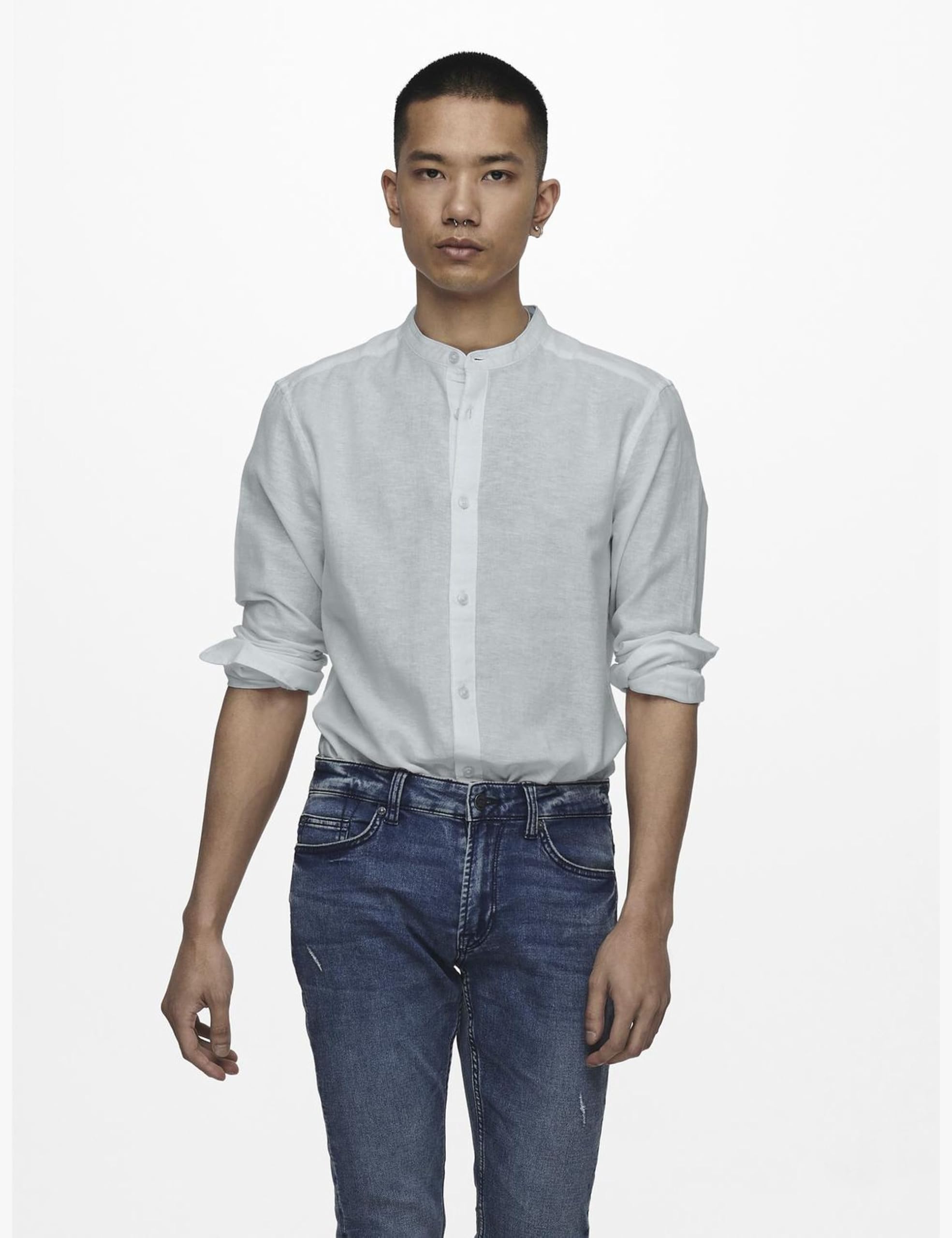 Only & Sons Onscaiden camicia melange blu taglia XXL