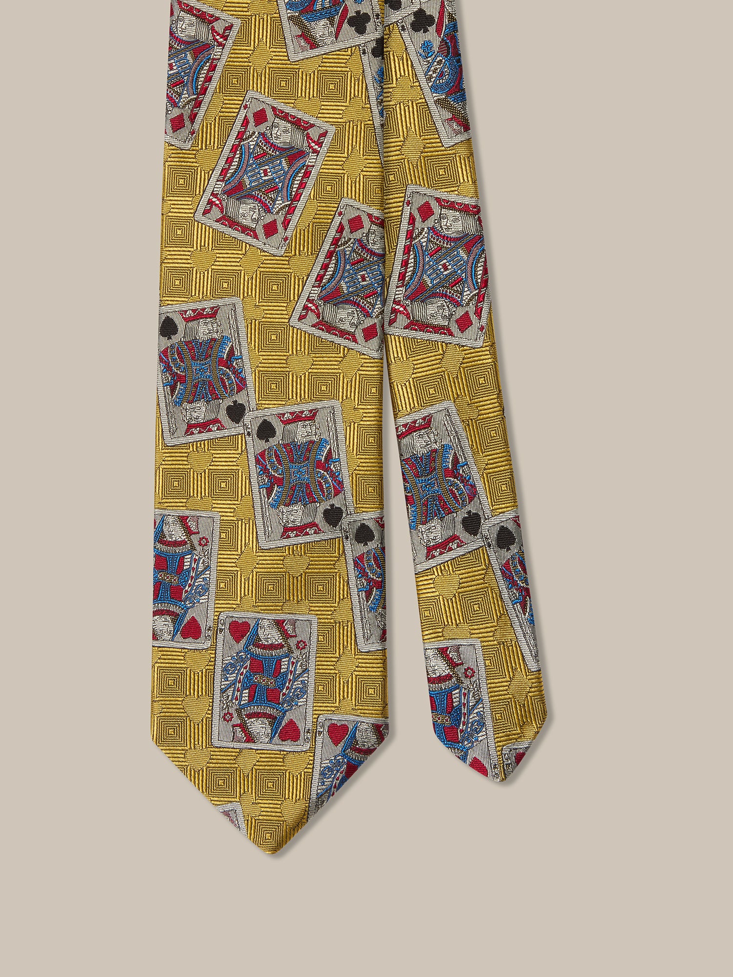 Robert Talbott Robert Cravatta Seta Oro Carte da Gioco REG