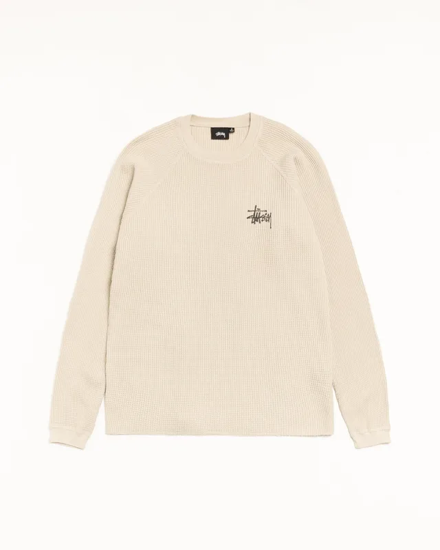 Stussy Basic Thermal maglia Bone waffle 100% cotone