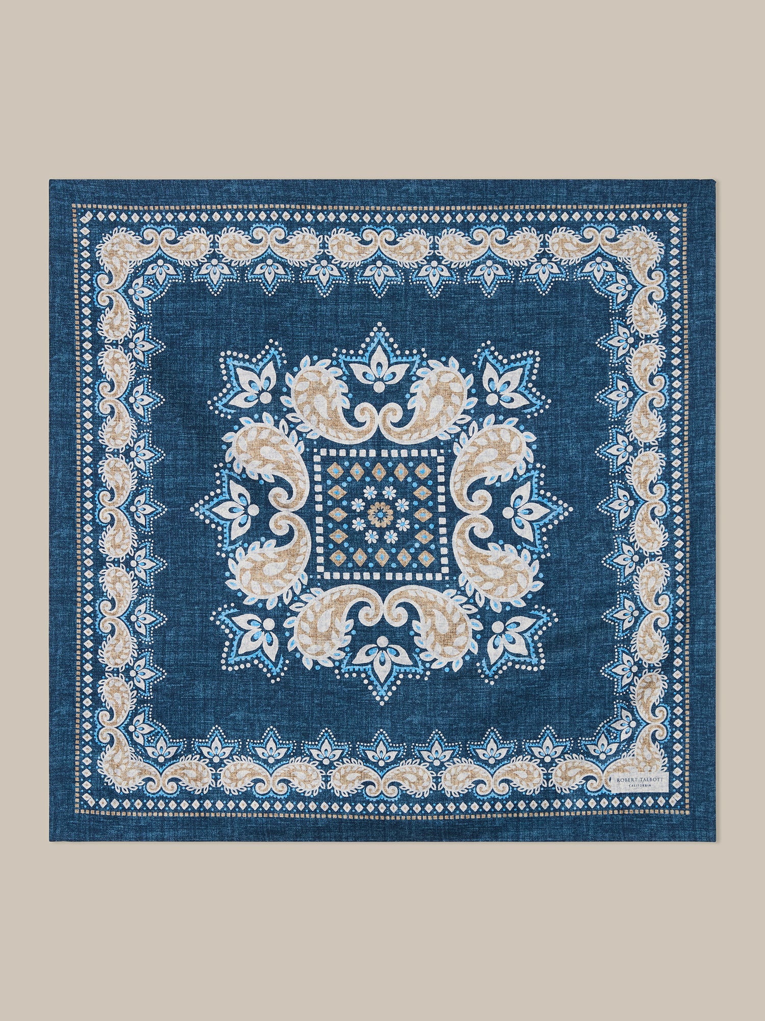 Robert Talbott Harmon Foulard Seta Blu Navy Floreale