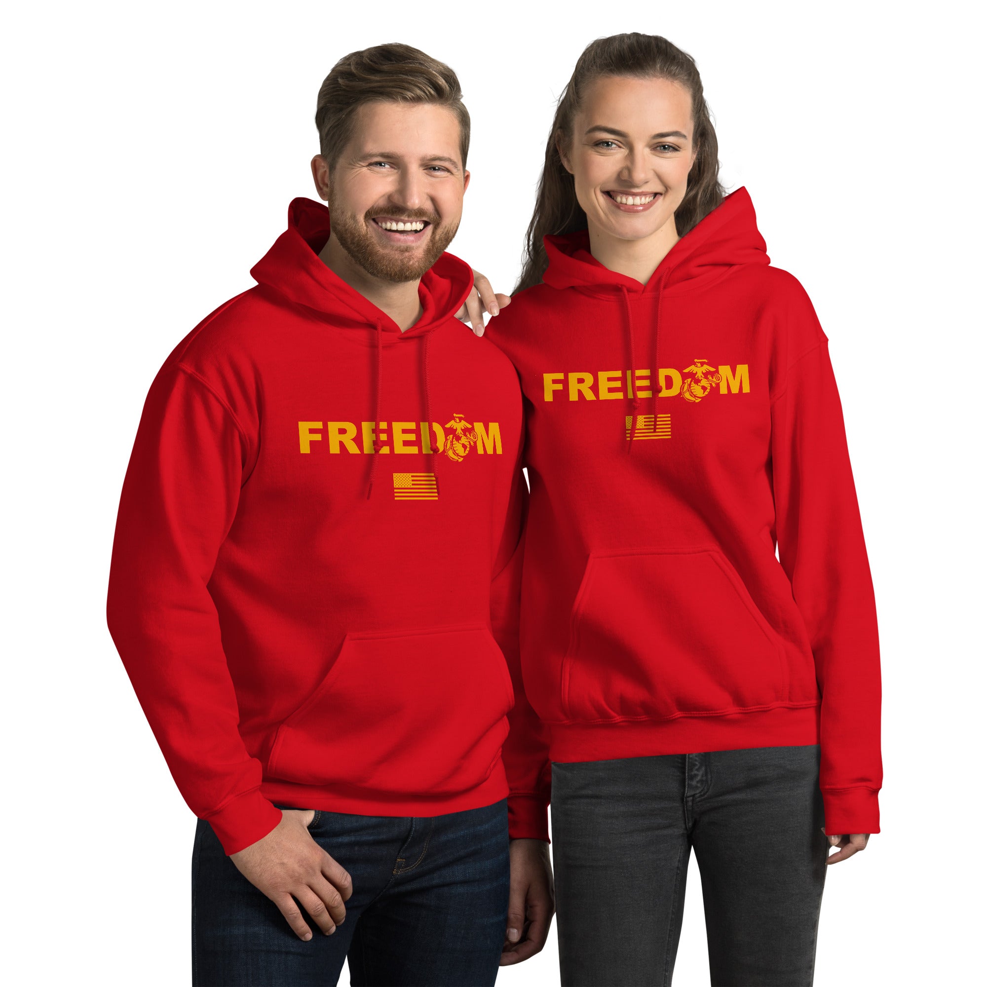 7.62 Design USMC Freedom felpa cappuccio uomo rossa