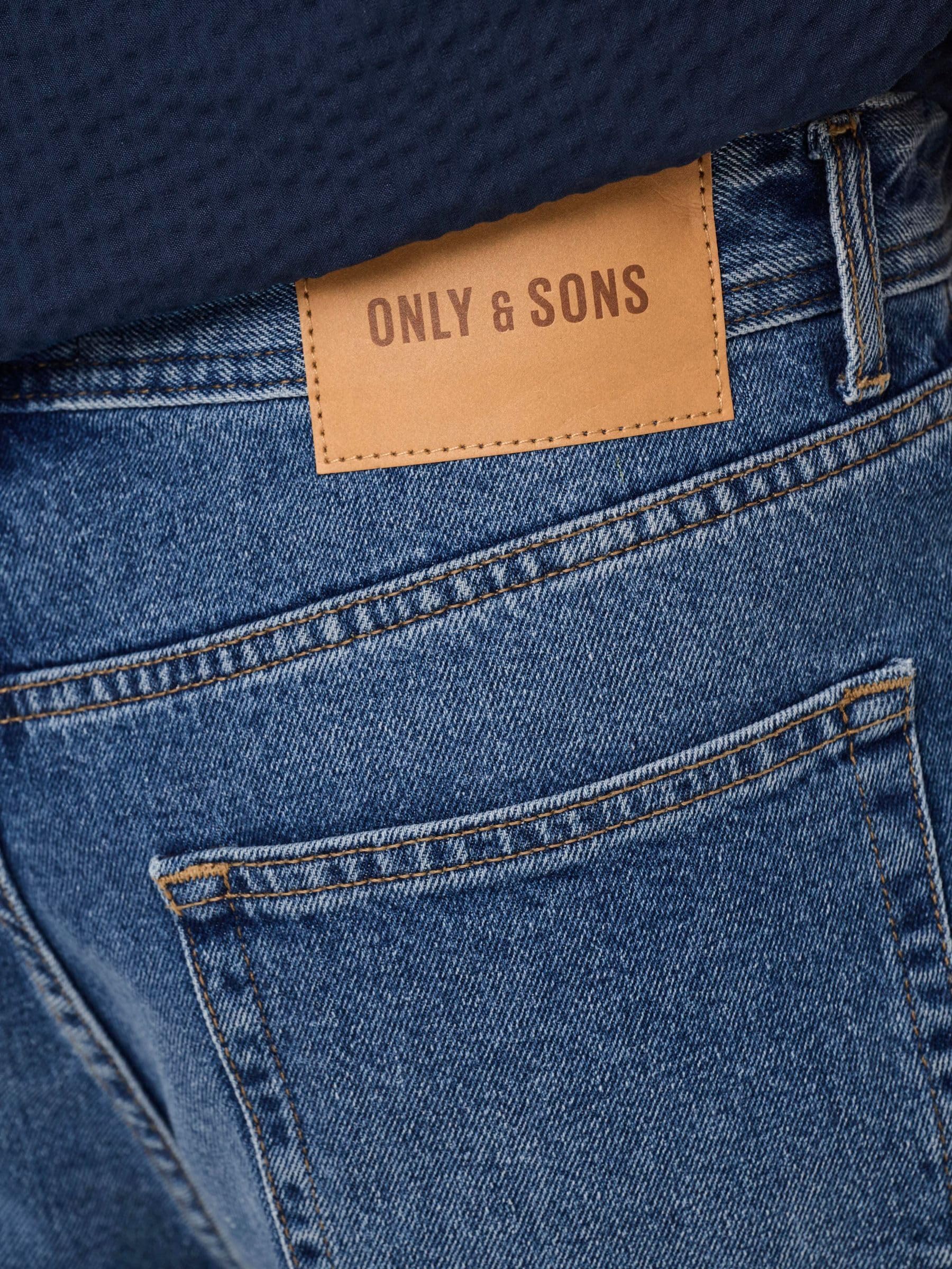 Only & Sons OnsFade Vita Alta Loose Fit Jeans Light Blue Denim