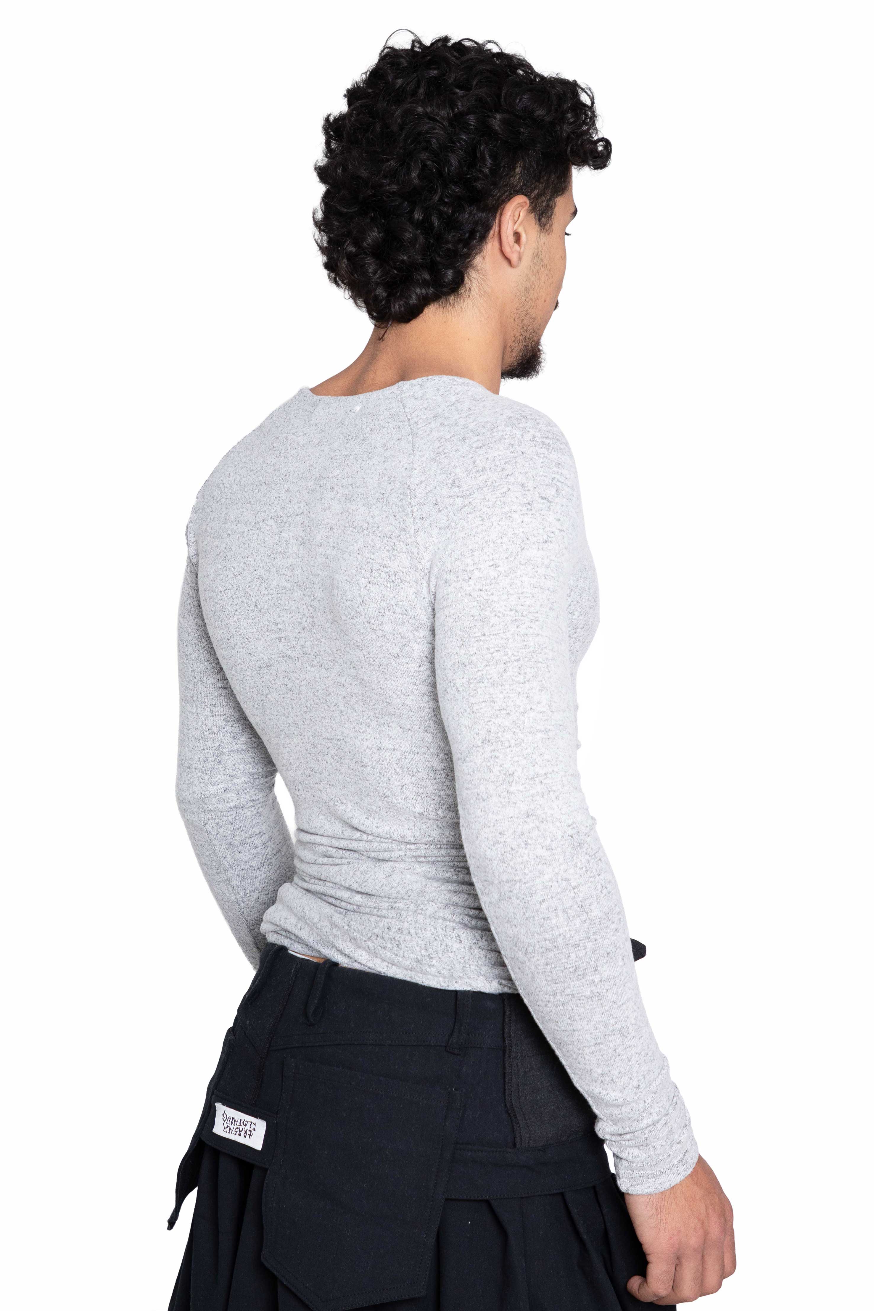 Trashy Clothing Bahhar Longsleeve Grey Top maglia grigia