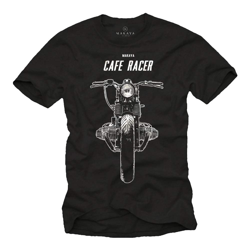 MAKAYA Cafe Racer R100 T-Shirt Uomo Cotone Moto